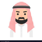 muslim avatar vector, muslim people flat icon
